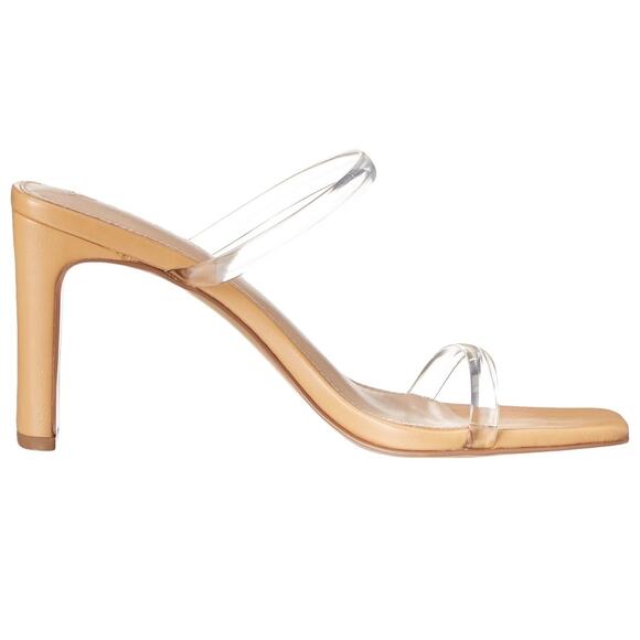 The Drop Women's Avery Clear Square Toe Two Strap High Heeled Sandal - Picture 2 of 4